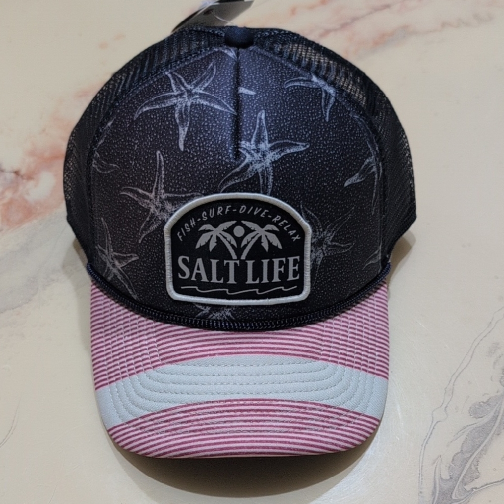 New Salt Life Red & Blue Trucker Hat